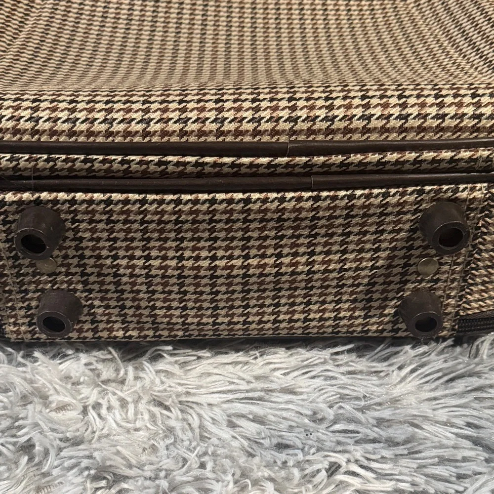 Classic Houndstooth Messenger Bag with Leather Accents